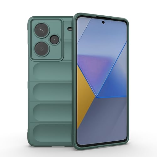 ESTH® Liquid Silicone Hülle für Xiaomi Redmi Note 13 Pro Plus mit Antibakteriellem Schutz und Kratzfestes weichem Mikrofaserfutter, Rundumschutz Stoßfeste Handyhülle Case, Grün von ESTH