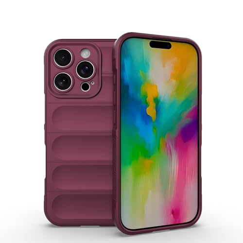 ESTH® Liquid Silicone Hülle für iPhone 16 Pro mit Antibakteriellem Schutz und Kratzfestes weichem Mikrofaserfutter, Rundumschutz Stoßfeste Handyhülle Case, Dunkelviolett von ESTH