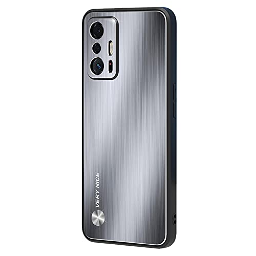 ESTH® Schutzhülle für Xiaomi 11T Pro/11T Schutzhülle aus Silikon & Aluminiumlegierung, robust, ultradünn, stoßfest, Schutzhülle für Xiaomi 11T/11T Pro, silberfarben von ESTH