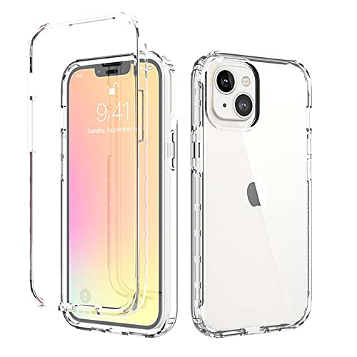 ESTH® Transparent TPU Hülle für iPhone 13 360 Grad Case Stoßfest Staubdicht Klar Handyhülle, Outdoor Panzerhülle mit PC Bumper, OHNE Displayschutz, Kristall von ESTH