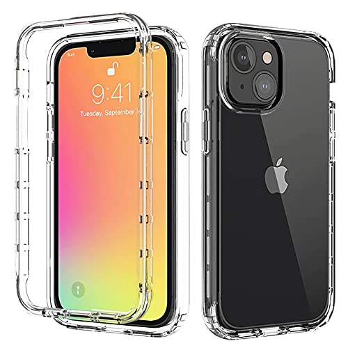 ESTH® Transparent TPU Hülle für iPhone 13 Mini 360 Grad Case Stoßfest Staubdicht Klar Handyhülle, Outdoor Panzerhülle mit PC Bumper, OHNE Displayschutz, Kristall von ESTH