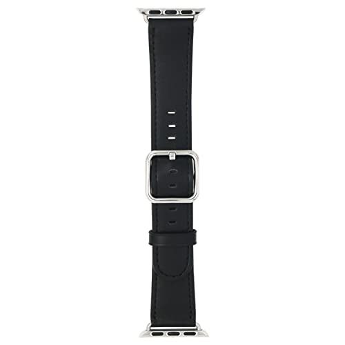 ESTUYOYA - Lederarmband Kompatibel mit Apple Watch Series 8/7/6/5/4/3/2/1/SE/SE2 Edles Leder-Armband Fein und Elegant Männlich Weiblich - Schwarz von ESTUYOYA