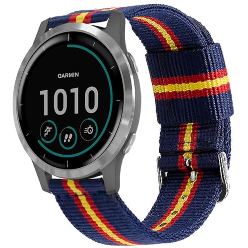 ESTUYOYA - Uhrenarmband 22mm Kompatibel mit Garmin Vivoactive 4/Forerunner 255/265/Venu 3/Venu 2, Farben der spanischen Flagge Nylon-Armband Sportlich Elegant - Otan von ESTUYOYA
