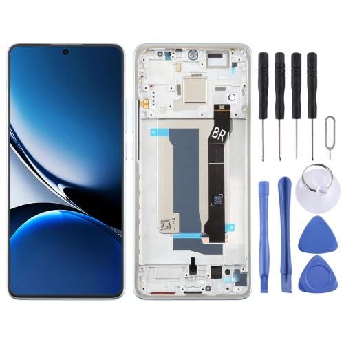 ESVDBPUV DSZQKS SMBJP LCD-Bildschirm-Digitizer für Red-mi Turbo4 AMOLED, Vollmontage mit Rahmen, Blau von ESVDBPUV