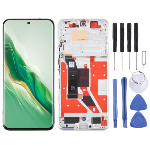 ESVDBPUV YXLGNDD LCD-Bildschirm-Digitizer für Honor Magic6, komplette Montage mit Rahmen, SMBJP (Silber) von ESVDBPUV