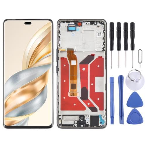 ESVDBPUV YXLGNDD LCD-Bildschirm-Digitizer für Honor X60 Pro, komplette Montage mit Rahmen, SMBJP (schwarz) von ESVDBPUV
