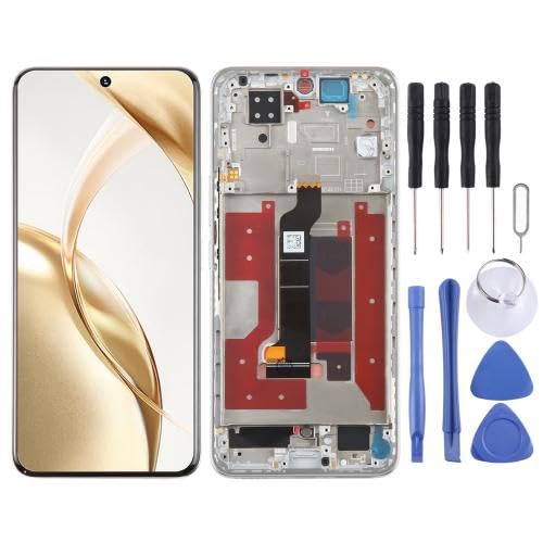 ESVDBPUV YXLGNDD LCD-Bildschirm-Digitizer für Honor200, komplette Montage mit Rahmen, SMBJP (Silber) von ESVDBPUV