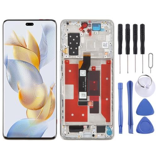ESVDBPUV YXLGNDD LCD-Bildschirm-Digitizer für Honor90 Pro, komplette Montage mit Rahmen, SMBJP (Silber) von ESVDBPUV