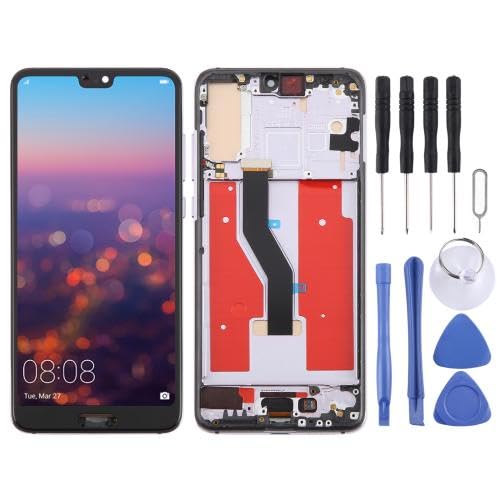 ESVDBPUV YXLGNDD SMBJP TFT-LCD-Bildschirm-Digitalisierer für Hua wei P20 Pro, vollständige Montage mit Rahmen, unterstützt keine Fingerabdruck-Identifikation, SMBJP (lila) von ESVDBPUV