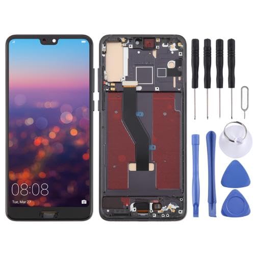 ESVDBPUV YXLGNDD SMBJP TFT-LCD-Bildschirm-Digitizer für Hua wei P20 Pro, vollständige Montage mit Rahmen, unterstützt keine Fingerabdruck-Identifikation, SMBJP (blau) von ESVDBPUV