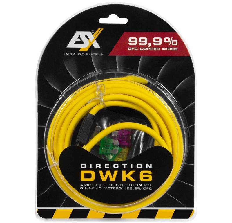 ESX DIRECTION Kabelkit 6 mm² DWK6 Anschlußset für Verstärker Audio-Kabel von ESX