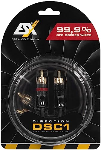 ESX DSC1 - Cinch-Audio-Stereokabel, 1 Meter aus hochleitfähigem Vollkupfer (99,9% OFC) von ESX