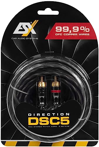 ESX DSC5 - Cinch-Audio-Stereokabel, 5 Meter aus hochleitfähigem Vollkupfer (99,9% OFC) von ESX