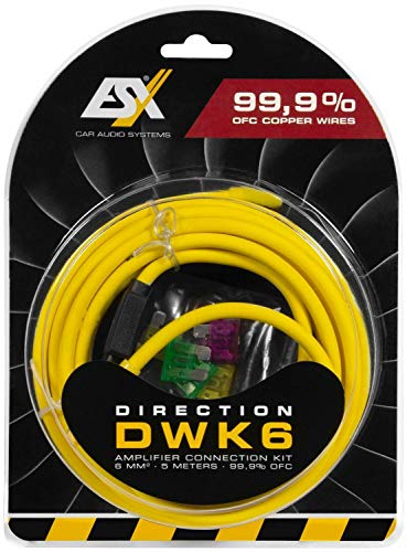 ESX Direction DWK6 6 qmm Verstärker Anschluss Kabelset Anschlusskit von ESX