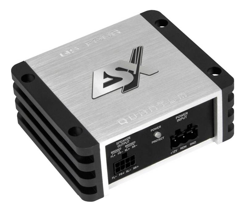 ESX QUANTUM QS-FOUR-ISO 4-Kanal Class D Mini-Verstärker mit ISO Kabelbaum Verstärker (Anzahl Kanäle: 4) von ESX