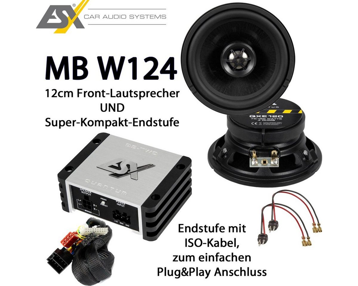 ESX QXE120 + QS-TWO-ISO Lautsprecher + Endstufe Mercedes Benz W124 Multiroom-Lautsprecher von ESX