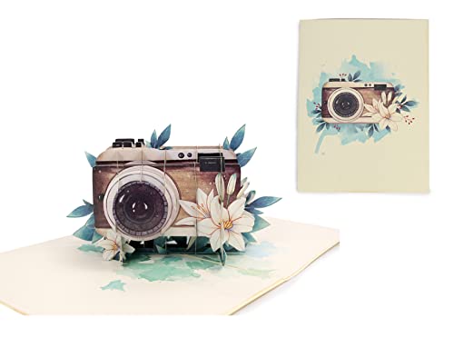 3D Vintage Kamera Pop Up Karte, 3D Geburtstagskarte für Fotografen, Kameramann oder Fotoliebhaber, Geburtstagskarte für Freundin, Frau, Mutter, Oma, H07 von ETA