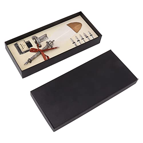 ETAINGYEUN Exquisites antikes Federstift -Set mit 5 Ersatznibs und Tintenflasche für Männer und Frauen von ETAINGYEUN