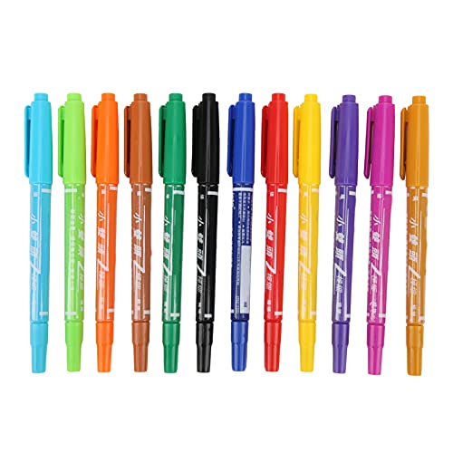 ETAINGYEUN Marker Pen kleines Doppelkopfwasser verhindern Whiteboard Bleistift für Graffiti Schreiben von Färben in der Home Office School (Kleine Doppelköpfe 12 Farben) von ETAINGYEUN