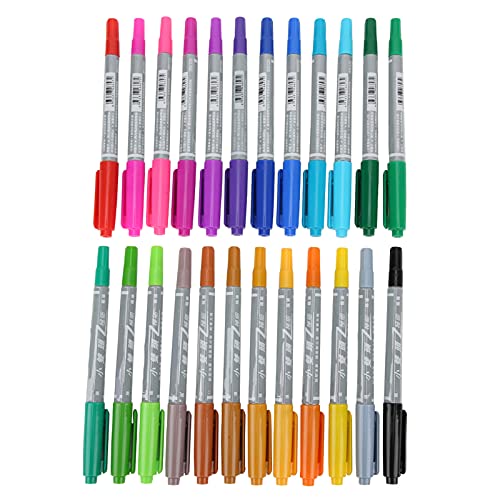 ETAINGYEUN Marker Pen kleines Doppelkopfwasser verhindern Whiteboard Bleistift für Graffiti Schreiben von Färben in der Home Office School (Kleine Doppelköpfe 24 Farben) von ETAINGYEUN