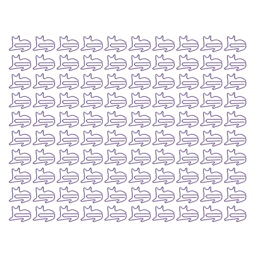 ETAINGYEUN Süße katzförmige Papierclips 100 PCs Fun Lesezeichen Dokumentclips (Violett) von ETAINGYEUN