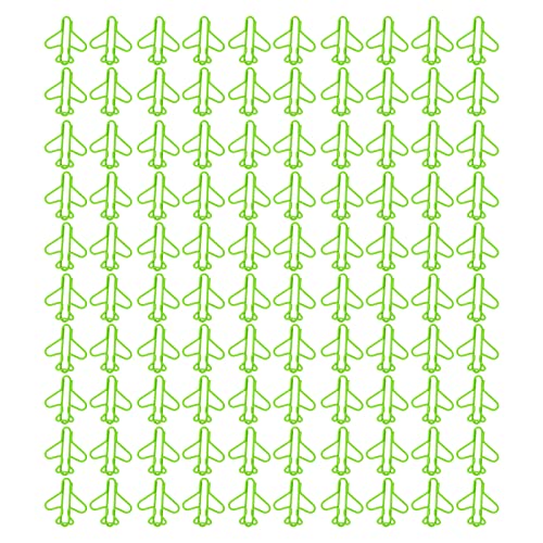 Niedliche schicke Papierklammern Flugzeugform Design Licht und tragbar für Scrapbooking -Karten, die 100 Stücke machen (Grün) von ETAINGYEUN
