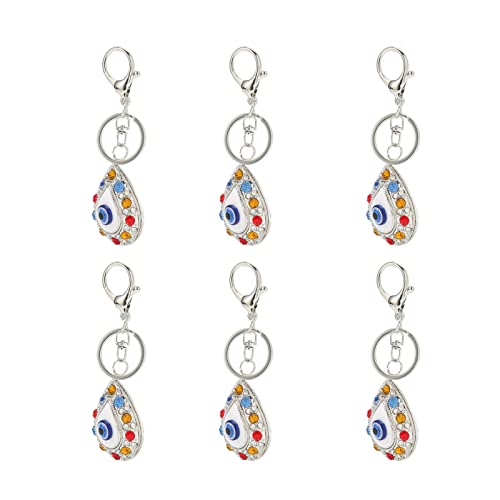 Schlüsselanhänger-Set mit blauem Auge aus Metall, stilvoller Karabinerverschluss mit steinen für Handtaschen Schlüsselanhänger-Set mit blauem Auge aus Metall, stilvoller Karabinerverschluss mit steinen für Handtaschen von ETAINGYEUN