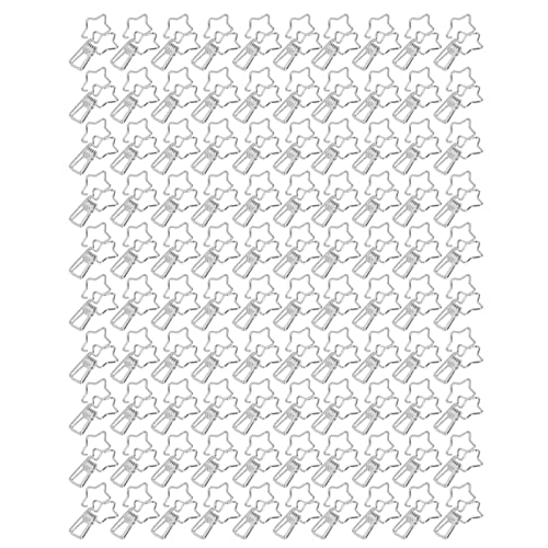 Sternclips hohl aus dem Cartoon -Stil Starke Klemme robuste kleine Papierklammern für Dokumente Kleidungspapiere (Silber) von ETAINGYEUN
