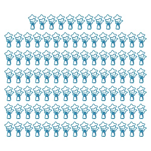 Sternenclips süße kleine Papierklemme Büroklammern 100 Metal Stern Clips Pack (Blau) von ETAINGYEUN