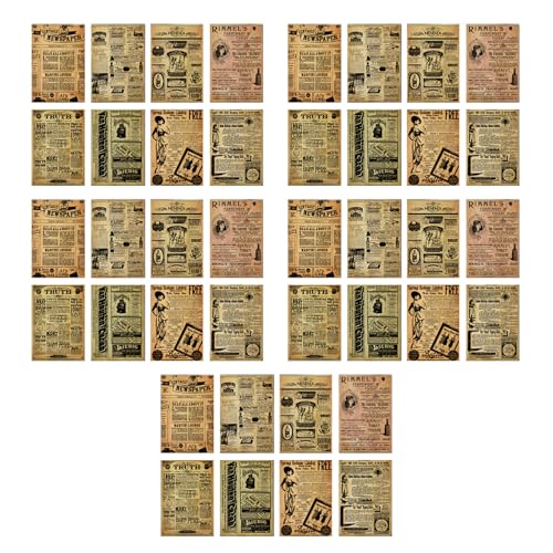 Vintage Scrapbooking Paper Pad für DIY Notes Planer Journal Foto Album Kraft Material 40pcs (Etaingyeunqcfay-12) von ETAINGYEUN