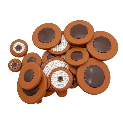 Leder-Pads für Saxophon-Aufführungen, Zubehör für Altsaxophon, Leder-Pads, verschiedene Größen, 25 Stück Leder-Pads für Saxophon-Aufführungen, Zubehör für Altsaxophon, Leder-Pads, verschiedene Größen, 25 Stück von ETAWDE