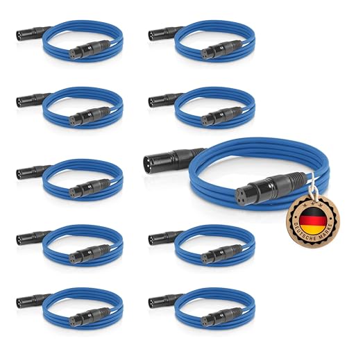 ETEC Professional 10x XLR Audio Kabel 5m - Mikrofonkabel, DMX Kabel, Symmetrische XLR Kabel für Musik, Lichttechnik, und DJ-Equipment von ETEC