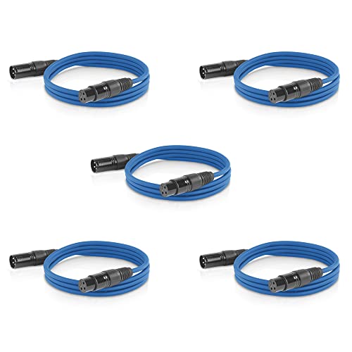 5x ETEC XLR Audio Kabel 3m Mikrofonkabel DMX OFC-Kupfer symmetrisch blau von ETEC Professional Show Equipment