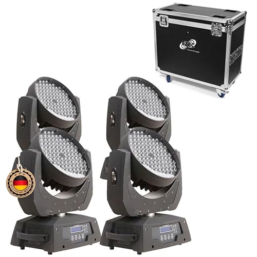 ETEC LED Moving Head ML108 Washlight MK2 Set mit Flightcase und Selflock Haken Washer 108x3 Watt DJ Effekt von ETEC Professional Show Equipment