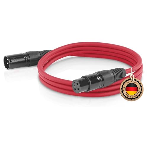 ETEC Professional XLR Audio Kabel 5m Mikrofonkabel DMX OFC-Kupfer symmetrisch rot Stecker Buchse Lichttechnik Datenübertragung Musik Sound von ETEC