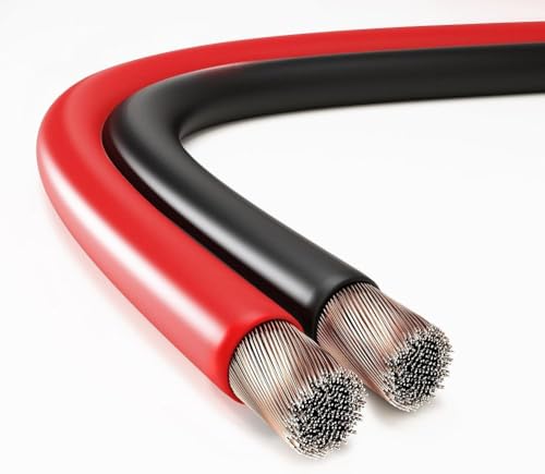 ETEC, Lautsprecher-Kabel 10 Meter, CCA Boxenkabel, 2x1,50mm² Kabel-Querschnitt, rot/schwarz von ETEC