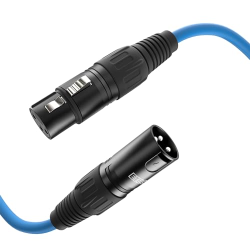 ETEC, XLR-Kabel, Mikrofon-Kabel, XLR-Stecker auf XLR-Buchse, XLR-Verbindungs-Kabel, blau, 1,50 m von ETEC