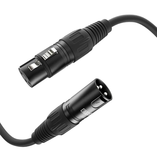 ETEC, XLR-Kabel, Mikrofon-Kabel, XLR-Stecker auf XLR-Buchse, XLR-Verbindungs-Kabel, schwarz, 1,50 m von ETEC