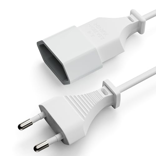 ETEC Stromkabel Netzkabel Verlängerungskabel, 5,0m, Eurostecker Flachstecker Netzstecker Typ C auf Euro Buchse, Verlängerung Strom Netzkabel für Spielekonsole, TV, Haushaltsgeräte, Weiß ETEC Stromkabel Netzkabel Verlängerungskabel, 5,0m, Eurostecker Flachstecker Netzstecker Typ C auf Euro Buchse, Verlängerung Strom Netzkabel für Spielekonsole, TV, Haushaltsgeräte, Weiß von ETEC