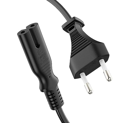 ETEC Stromkabel Netzkabel 2 Polig, 1,50m, Eurostecker Netzstecker Typ C auf IEC C7 Buchse Euro 8 Stecker, Strom Kabel Netzteil für PS3, PS4, PS5, Haushaltsgeräte, TV UVM, Schwarz von ETEC