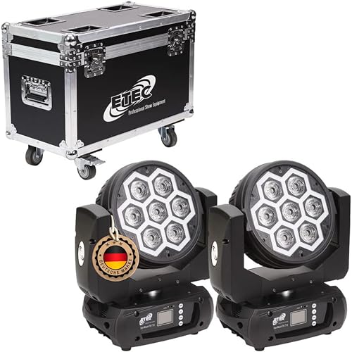 ETEC Professional LED Moving Head Titan Wash FX-712 Washlight 7x12 Watt RGBW SMD Effekt Light Set mit Flightcase DMX Veranstaltung Bühnenbeleuchtung Licht Party Disco Show DJ Farbmischung ETEC Professional LED Moving Head Titan Wash FX-712 Washlight 7x12 Watt RGBW SMD Effekt Light Set mit Flightcase DMX Veranstaltung Bühnenbeleuchtung Licht Party Disco Show DJ Farbmischung von ETEC