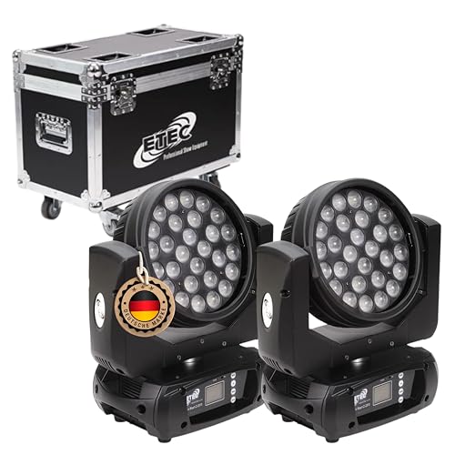 ETEC Professional LED Moving Head Titan Wash Z-2810 Washlight 28x10 Watt DMX RGBW Zoomfunktion Effekt Light Set mit Flightcase Veranstaltung Bühnenbeleuchtung Party Disco Show DJ Farbmischung ETEC Professional LED Moving Head Titan Wash Z-2810 Washlight 28x10 Watt DMX RGBW Zoomfunktion Effekt Light Set mit Flightcase Veranstaltung Bühnenbeleuchtung Party Disco Show DJ Farbmischung von ETEC