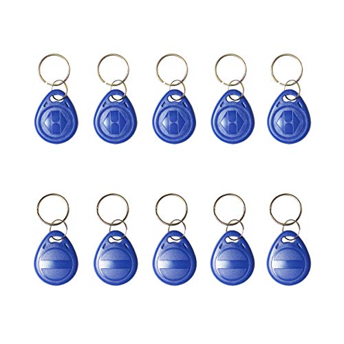 etekjoy 10 Stück beschreibbare 125 kHz RFID Schlüsselanhänger Näherungsausweis, wiederbeschreibbar, T5577 Universal, Blue Fobs von ETEKJOY