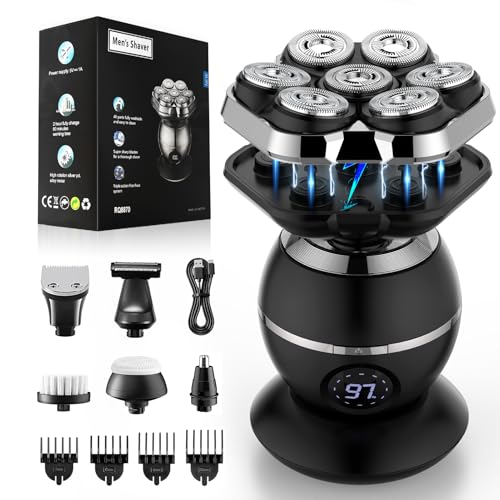 ETENTOUS Glatzen Rasierer Herren Elektrisch, 7D Magnetic Elektrorasierer Herren -Wiederaufladbar Kopfrasierer für Männer IPX7 Wasserdicht Bart Nasenhaar Trimmer Kit -Nass&Trocken-Kopfrasierer Glatze. ETENTOUS Glatzen Rasierer Herren Elektrisch, 7D Magnetic Elektrorasierer Herren -Wiederaufladbar Kopfrasierer für Männer IPX7 Wasserdicht Bart Nasenhaar Trimmer Kit -Nass&Trocken-Kopfrasierer Glatze. von ETENTOUS