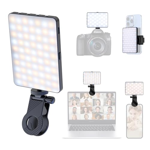 ETENTOUS Selfie Licht mit Clip, 80 LED Videolicht Dimmbare 3000K-9900K Handylicht, Eingebauten Rechargeable Akkus CRI 95+,3 Lichtmodi,Tragbares Kamera Licht mit Cold Shoe Mount für YouTube,TikTok ETENTOUS Selfie Licht mit Clip, 80 LED Videolicht Dimmbare 3000K-9900K Handylicht, Eingebauten Rechargeable Akkus CRI 95+,3 Lichtmodi,Tragbares Kamera Licht mit Cold Shoe Mount für YouTube,TikTok von ETENTOUS