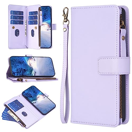 ETGOKJM Telefon-Bildschirmschutz 2-in-1-Brieftaschenhülle kompatibel mit Oppo Find Telefonzubehör(Purple) von ETGOKJM