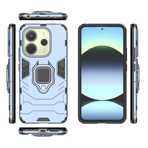 ETGOKJM Telefonschutz Kompatibel mit Xiaomi Redmi Note 14 4G-Telefonhülle, schlanke Hülle mit Ständer und Ständer, PC- und TPU-Abdeckung mit Halterung Telefonzubehör(Blue) von ETGOKJM
