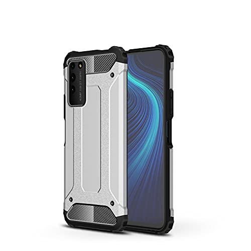 ETGOKJM Telefonschutz Schutzhülle Compatible with Honor X10 Case TPU + PC Stoßfänger Dual Layer Stoßfest HYBRID Schutzschützer Robust Telefonzubehör(Silver) von ETGOKJM