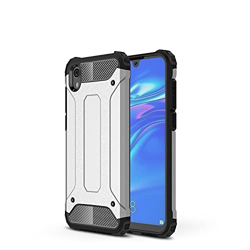 ETGOKJM Telefonschutz Schutzhülle Compatible with Huawei y5 2019 / Ehre 8s Fall TPU + PC Stoßfänger Dual Layer Stoßfest Hybridschutz Robustes Fall Telefonzubehör(Silver) von ETGOKJM