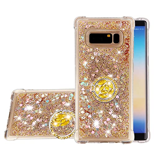 Handyschutz Hülle Kompatibel mit Samsung Galaxy Note 8 / N950, Quicksand-Serie Glitzer Fließende Flüssigkeit Schwimmende Mädchen Frauen Phone Case mit Kickstand, Soft TPU Bumper Cushion Clea von ETGOKJM